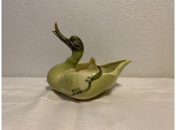 Hull Pottery Green Swan Planter