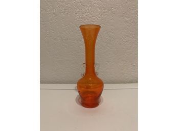 Orange Tulip Vase With Clear Handles