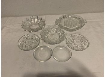 7 Glass Dishes - Great For Jewelry Dishes