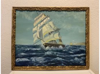 Sailing Ship Painting - Signed On Bottom Right
