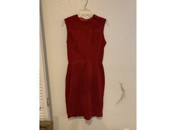 1950s Johnathon Logan Open Back Red Velvet Dress