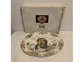 Large Turkey Traditional Early American Holiday Platter