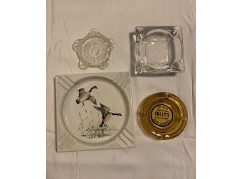 4 Ashtrays - Geese Landing, Sully's, And 2 Glass