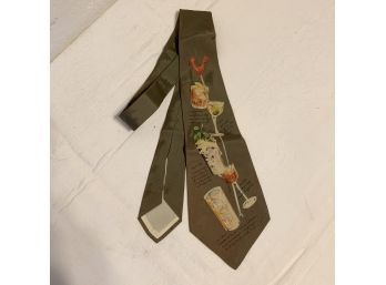 1940s-50s Cutter Cravat Cocktail Hour Tie By Signe Gorman