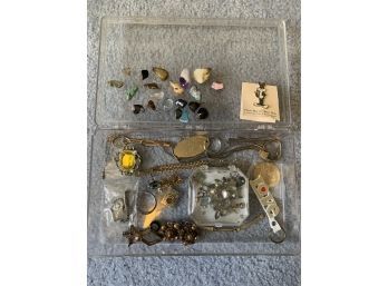 Box Of Jewelry Bits And Stones