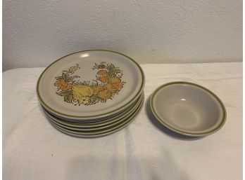 Harvest Collection Hand Painted Stoneware Valley Fruits