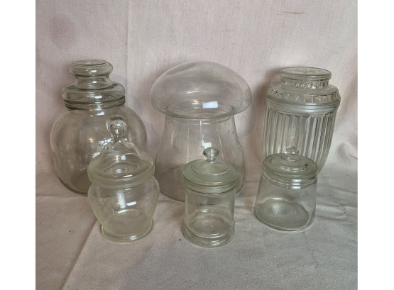 Glass Lidded Jars (6 Jars)