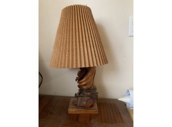 Twisted Wood Table Lamp