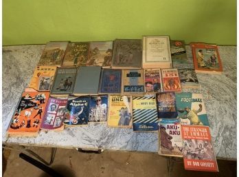 Vintage Books Including Bibles Stories, Mickey Mantle, Etc..