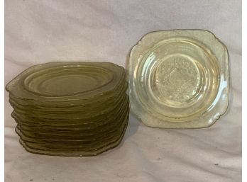 Yellow Depression Glass Bread And Butter Plates
