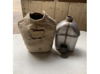 WWII Canteen With Pouch