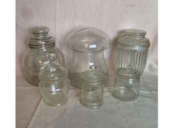 Glass Lidded Jars (6 Jars)