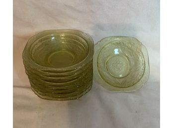 Yellow Depression Glass Fruit Bowls
