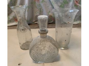 Glass Carafe, Vase, And Decanter