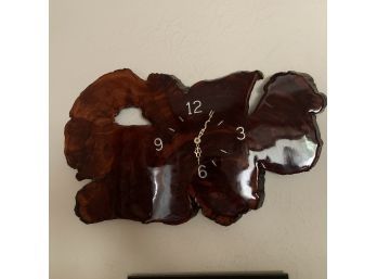 Lacquered Wood Wall Clock