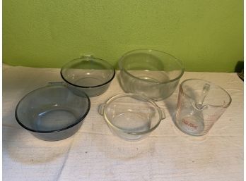 Fire King Measuring Cup And Glass Bowls