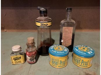 Old Labeled Containers