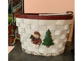 Large Christmas Snowman Basket