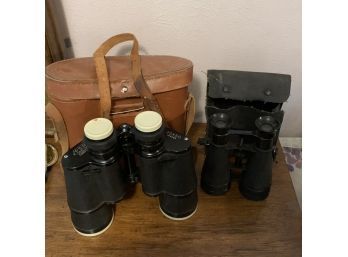 Two Pairs Of Binoculars With Cases