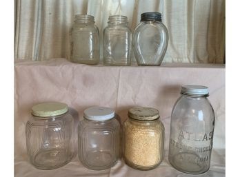 Large Vintage Jars Including Atlas