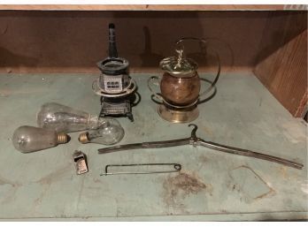 Old Lightbulbs, Collapsible Hanger, Candle Holder, Etc..
