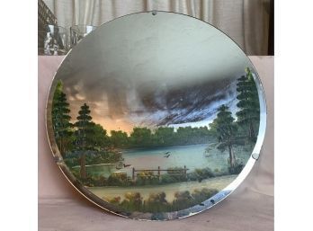 Mirror With Painted Lake Scene
