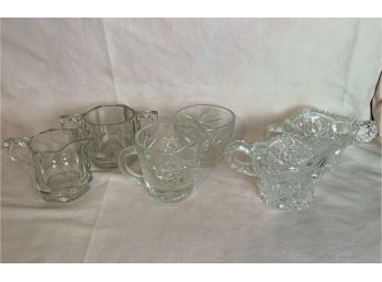 Clear Glass Creamer And Sugar Sets