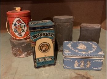 Old Tins Including Monarch Cocoa