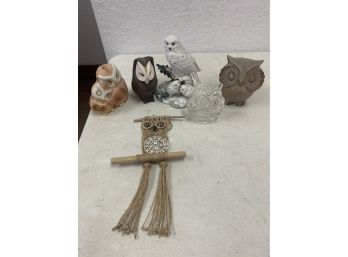 Owl Figurines And Owl Macrame