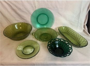 Assorted Glass In Shades Of Green