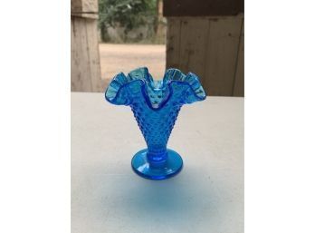 Fenton Hobnail Blue Glass Vase