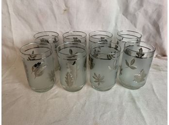 Libbey Frosted Silver Leaf Glasses