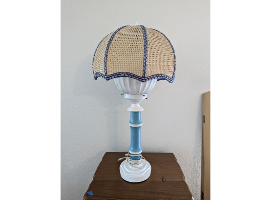 Wicker Shade 'Hot Air Balloon' Table Lamp
