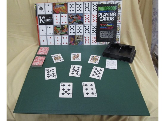 1960s Kling Windproof Magnetic Playing Cards With Magnetic Board