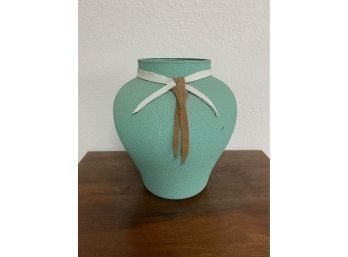 Glass Vase With Textured Painted Exterior
