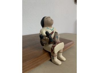 Native American Storyteller Pottery Figurine