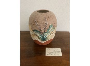Original Hand Painted Vase By Josephine A Gutierrez