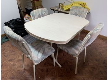 Vintage Dining Table With Leaf And Chairs