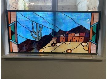Large Southwestern Stained Glass Panel
