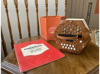 Vintage Concertina In Original Box With Instructions