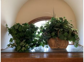 Faux Plants In Baskets