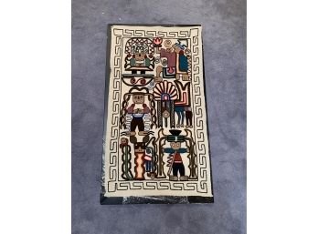 Vintage Aztec Mayan Embroidery Tapestry