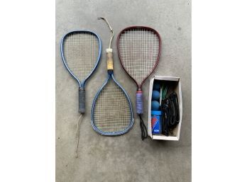 Racquetball Rackets, Balls Qnd Shoe Horns