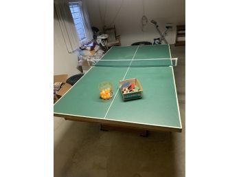 Ping Pong / Pool Table Combo With Sticks And Paddles