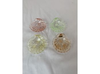 Genuine Hand Made Cambridge Glass Shell Dishes - One Uranium Glass