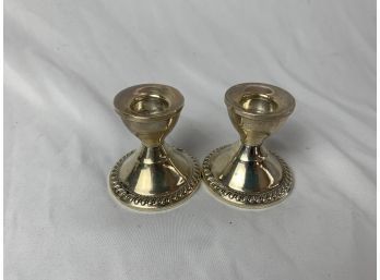 Pair Of Weighted Sterling Candle Holders