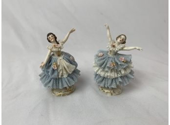 Pair Of Dresden Ballerina Figurines