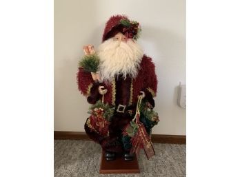 30in Santa Claus On Wood Base Christmas Decor