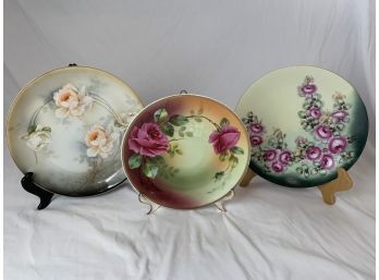 Hand Painted Floral Plates - Bavaria, Germany, Royal Vienna