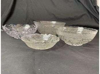 Grouping Of 4 Beautiful Glass Bowls